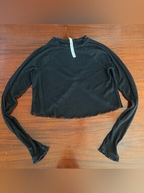 Free People Movement Cross back long sleeve crop top